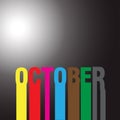 Oktober teks collor vector ilustration