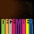 December teks collor vector ilustration