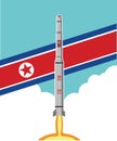 North korean missile vector illustration