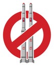 No more missile / North korean missile vector illustration