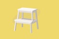 Vector Isolated Illustration of a White Wood Stool