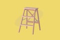 Wooden Stool and Ladder with 3 Rungs Royalty Free Stock Photo