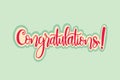 Congratulations calligraphy. Hand written text. Lettering. Calligraphic banner Royalty Free Stock Photo