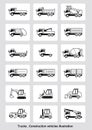 Trucks & construction vehicles illustration set