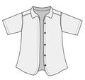 Short sleeve button shirt illustration / front open