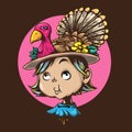 Turkey on the girl head design