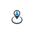 Marker location icon with user - Vecto, User Location Isolated Vector Icon That can be easily Modified or Edited