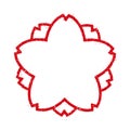 Cherry blossom stamp frame illustration