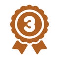 Ranking medal icon flat illustration / 3rd place