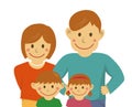 Nuclear family vector illustration / upper body Royalty Free Stock Photo