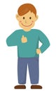 Men`s action gesture pattern illustration / thumbs up