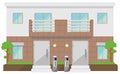 Two families home / duplex home vector illustration