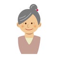 Grandmother`s upper body illustration