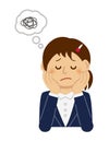 Thinking / troubled / suffering business woman illustration Royalty Free Stock Photo