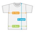 Short-sleeve tshirt illustration for size chart Royalty Free Stock Photo