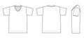 V neck t-shirt illustration / white Royalty Free Stock Photo