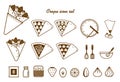 Crepe illustration icon set