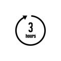 Clock , timer ,time passage icon / 3 hours