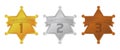 Sheriff badge ranking medal icon set