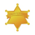 Sheriff badge ranking medal icon / gold