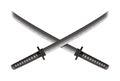 Crossed japanese Katanas / small swords Royalty Free Stock Photo