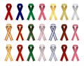 Awareness ribbon illustration set Royalty Free Stock Photo