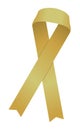 Awareness ribbon illustration / gold Royalty Free Stock Photo