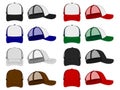 Trucker cap / mesh cap template illustration set / front and side view