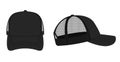 Trucker cap , mesh cap template illustration / black