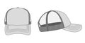 Trucker cap , mesh cap template illustration / gray