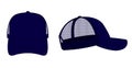 Trucker cap , mesh cap template illustration / blue