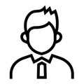 Thin line sharp vector icon / business person, office worker Royalty Free Stock Photo