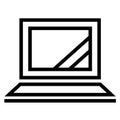 Thin line sharp vector icon / laptop computer, pc, display Royalty Free Stock Photo