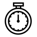 Thin line sharp vector icon /timer, stopwatch, quickness Royalty Free Stock Photo