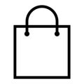 Thin line sharp vector icon / paper bag ,shopping bag Royalty Free Stock Photo
