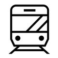 Thin line sharp vector icon /train, transport, railway Royalty Free Stock Photo