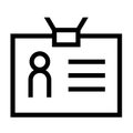 Thin line sharp vector icon / identification, ID card Royalty Free Stock Photo