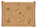 Pirate treasure map vector illustration Royalty Free Stock Photo