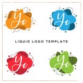 Yc initial letter Logo Inspiration, Y logo vector with liquid colors template