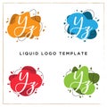 YZ initial letter Logo Inspiration, Y logo vector with liquid colors template