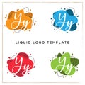 YY initial letter Logo Inspiration, Y logo vector with liquid colors template