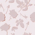 Rose gold silhouette. Elegant decorative floral seamless pattern for printing, sales, design of postcards, packaging