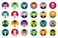 Faceless business woman avatar illustration set / circle