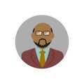 Faceless business man avatar illustration / circle