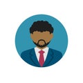 Faceless business man avatar illustration / circle