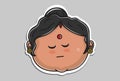 Vector Cartoon Illustration Of Indian Aunty