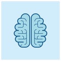 Brain Simple Blue Health Icon Vector Ilustration