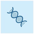 DNA Simple Blue Health Icon Vector Ilustration