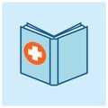 Health Book Simple Blue Health Icon Vector Ilustration