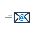 Mail Icon. Incoming Email Envelope Icon. Fast Mail Icon. Royalty Free Stock Photo